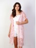 Lace Kimono with Butterfly Embroidered Pattern and Tie 